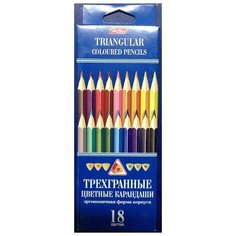 Карандаши цветные трехгранные Hatber
