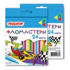 Фломастеры Гонщики 24 цвета Пифагор