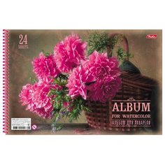 Альбом для акварели Яркий букет Hatber