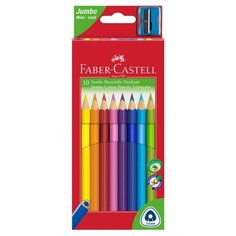 Faber-Castell Цветные карандаши Grip 2001 10 цветов с точилкой (116510)