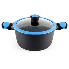 Кастрюля GIPFEL SANDRA 6,49 л, черный/голубой