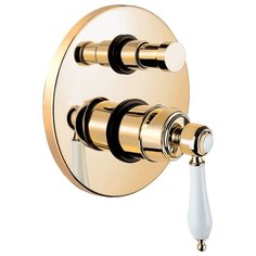 Смеситель для ванны с душем CEZARES Aphrodite VDIM2-03/24-Bi однорычажный встраиваемый золото золото/белый