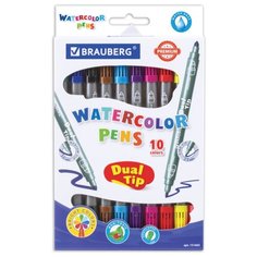 BRAUBERG Набор фломастеров Premium Dual tip, 10 шт. (151665)