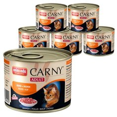 Корм для кошек Animonda Carny с курицей, с говядиной 6шт. х 200 г (паштет)