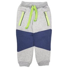 Брюки ЁМАЁ размер 98, серый/синий меланж