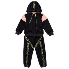 Спортивный костюм ЁМАЁ размер 98, графит/фламинго