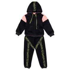 Спортивный костюм ЁМАЁ размер 116, графит/фламинго