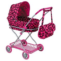 Коляска-люлька Buggy Boom Mixy (8016) черный/розовый горох