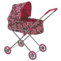Коляска-люлька Buggy Boom Mixy (8013) розовый/цветы на темном фоне