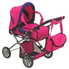 Коляска-трансформер Buggy Boom Infinia 8454 малиновый/синий