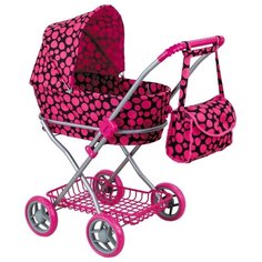 Коляска-люлька Buggy Boom Mixy (8019) черный/розовый горох