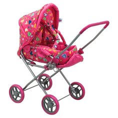 Коляска-трансформер Buggy Boom Mixy (8029) розовый/разноцветные сердечки