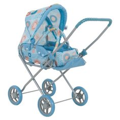 Коляска-трансформер Buggy Boom Mixy (8029) голубой/кружки