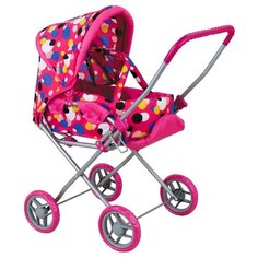 Коляска-трансформер Buggy Boom Mixy (8029) розовый/разноцветные кружки