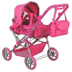 Коляска-трансформер Buggy Boom Infinia (8458) розовый/черный/горох