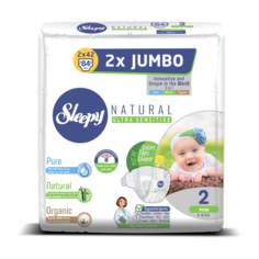 Sleepy подгузники Natural Ultra Sensitive 2 (3-6 кг) 84 шт.