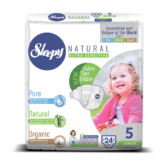 Sleepy подгузники Natural Ultra Sensitive 5 (11-18 кг) 24 шт.
