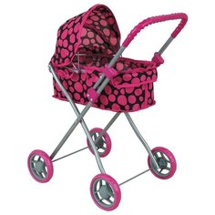 Коляска-люлька Buggy Boom Mixy (8011) черный/розовый горох