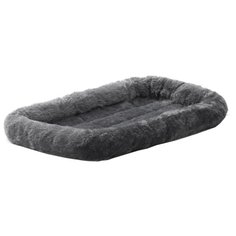 Лежак для собак и кошек Midwest QuietTime Faux Fur Deluxe Bolster 56х33х8 см gray