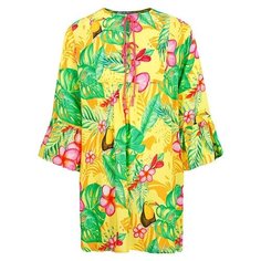 Туника Aletta размер 104, желтый/зеленый/розовый