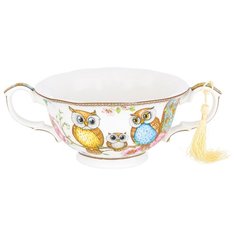 Elan gallery Бульонница Совушки 16 см белый