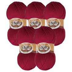 Пряжа Adelia Lucas, 70 % шерсть, 30 % акрил, 100 г, 218 м, 5 шт., №06 красный