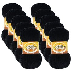 Пряжа Adelia Maria, 100 % акрил, 50 г, 227 м, 10 шт., №21 черный