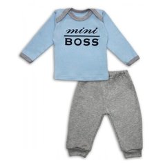 Комплект одежды Веселый Малыш размер 80, голубой/серый