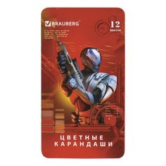 BRAUBERG Карандаши цветные Star Patrol 12 цветов (180543)