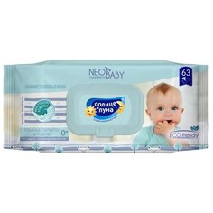 Влажные салфетки Солнце и Луна Neo Baby c йогуртовым молочком 63 шт.