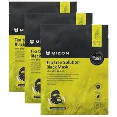 Mizon Тканевая маска Tea Tree Solution Black Mask, 25 мл, 3 шт.