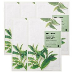 Mizon Joyful Time Essence Mask Green Tea тканевая маска с экстрактом зеленого чая, 23 г, 5 шт.