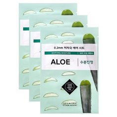 Etude House тканевая маска 0.2 Therapy Air Mask Aloe с экстрактом алоэ, 20 мл, 3 шт.