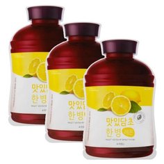 APIEU Тканевая маска для лица с экстрактом лимона Fruit Vinegar Sheet Mask Lemon, 20 г, 3 шт.