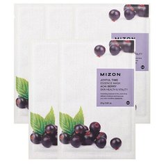 Mizon Joyful Time Essence Mask Acai Berry тканевая маска с экстрактом ягод асаи, 23 г, 5 шт.