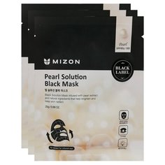 Mizon Тканевая маска с жемчугом Pearl Solution Black Mask, 25 г, 3 шт.