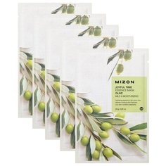 Mizon Joyful Time Essence Mask Olive тканевая маска с экстрактом плодов оливы, 23 г, 5 шт.
