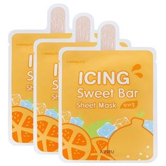 APIEU Тканевая маска для лица с экстрактом мандарина Icing Sweet Bar Sheet Mask Hanrabong, 21 г, 3 шт.