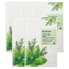 Mizon Joyful Time Essence Mask Herb тканевая маска с комплексом травяных экстрактов, 23 г, 5 шт.