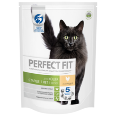 Корм для пожилых кошек Perfect Fit 7+ для профилактики МКБ, для здоровья кожи и шерсти, с курицей 650 г