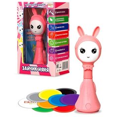 Интерактивная развивающая игрушка BertToys Умный Зайка Няня розовый