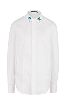 Белая рубашка с отделкой пайетками Guess
