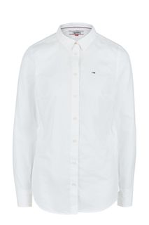 Приталенная белая рубашка из хлопка Tommy Jeans