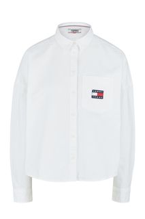Белая рубашка из хлопка свободного кроя Tommy Jeans
