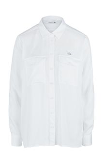 Белая рубашка с нагрудными карманами Lacoste