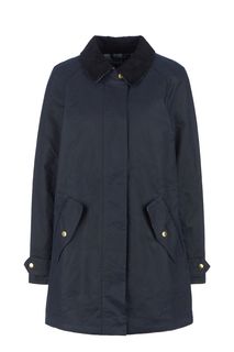 Удлиненная вощеная куртка синего цвета Barbour