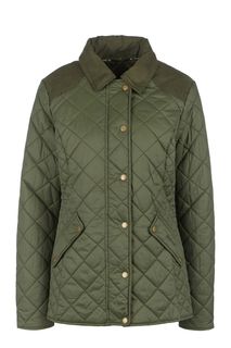 Короткая стеганая куртка цвета хаки Barbour