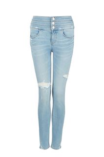 Синие зауженные джинсы с высокой талией Blue Attack Cropped Miss Sixty