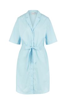 Платье-рубашка голубого цвета из хлопка Ichi