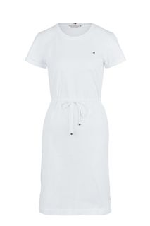 Короткое трикотажное платье-футболка белого цвета Tommy Hilfiger